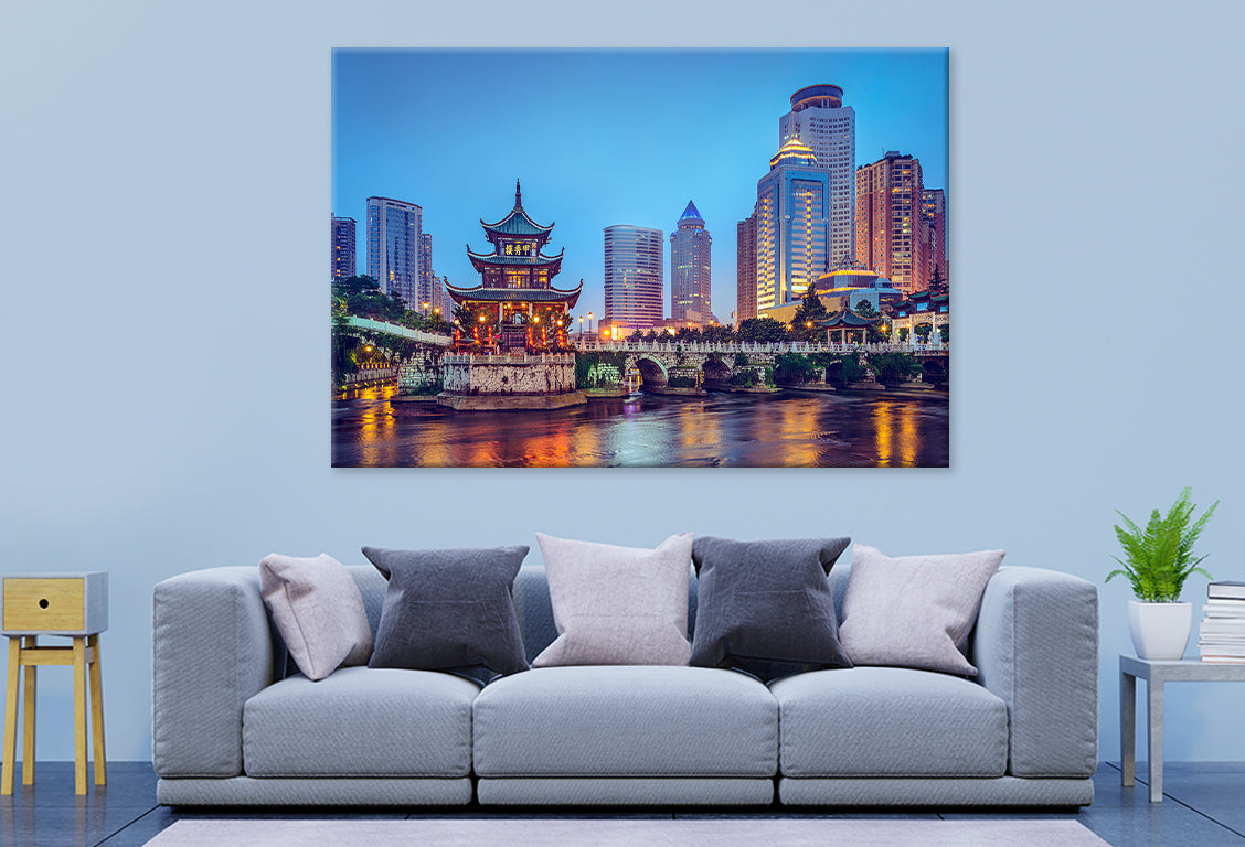 Guiyang skyline at Jiaxiu Pavilion Wall Art Decor 100% Australian Made - Bella Home Decor