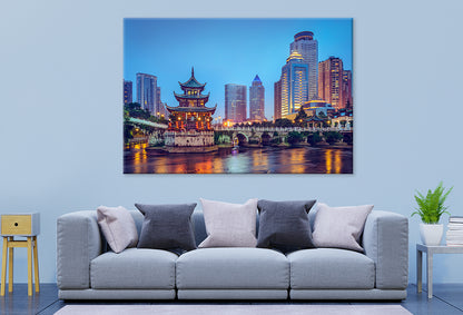 Guiyang skyline at Jiaxiu Pavilion Wall Art Decor 100% Australian Made - Bella Home Decor
