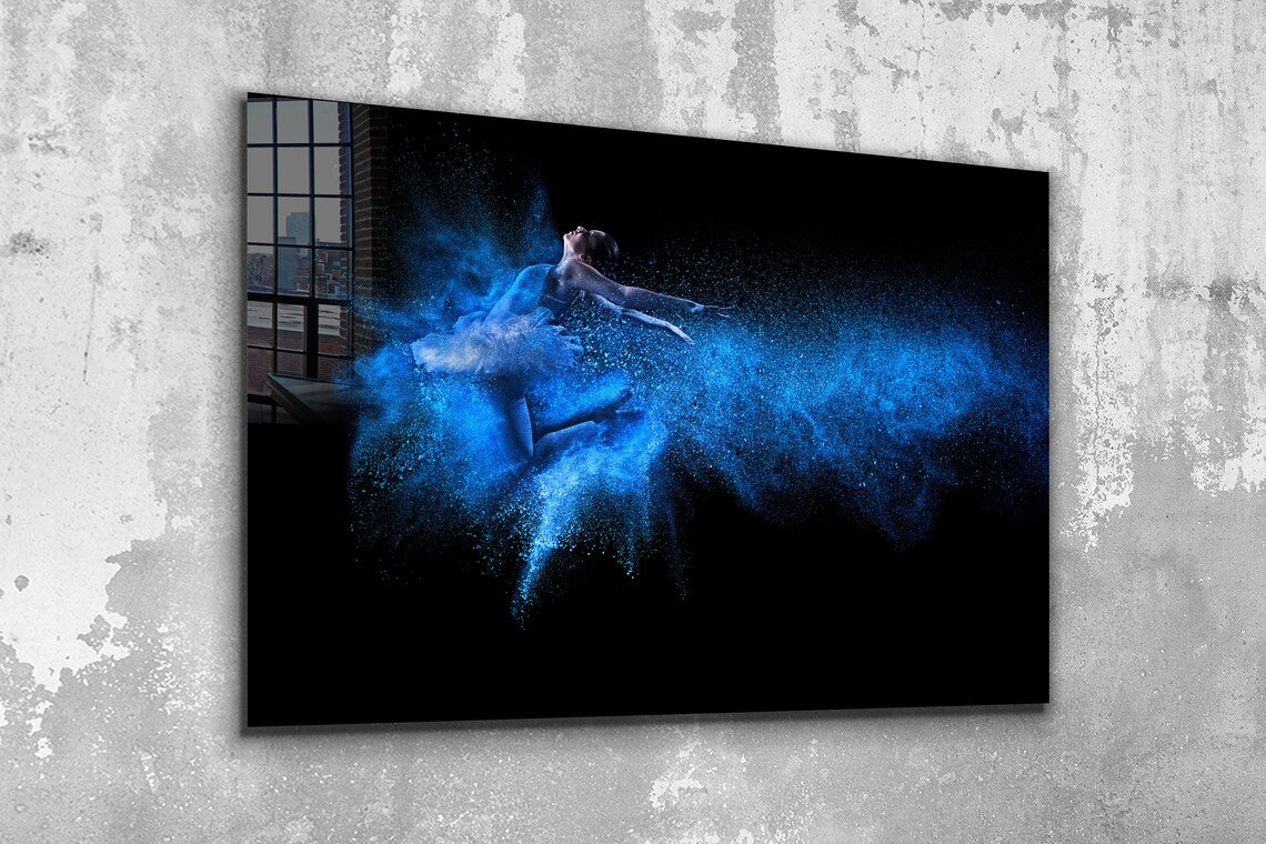 Blue Ballerina Abstract UV Direct Aluminum Print Australian Made Quality