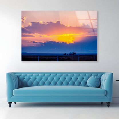 Grassland at Sunset Acrylic Glass Print Tempered Glass Wall Art 100% Made in Australia Ready to Hang