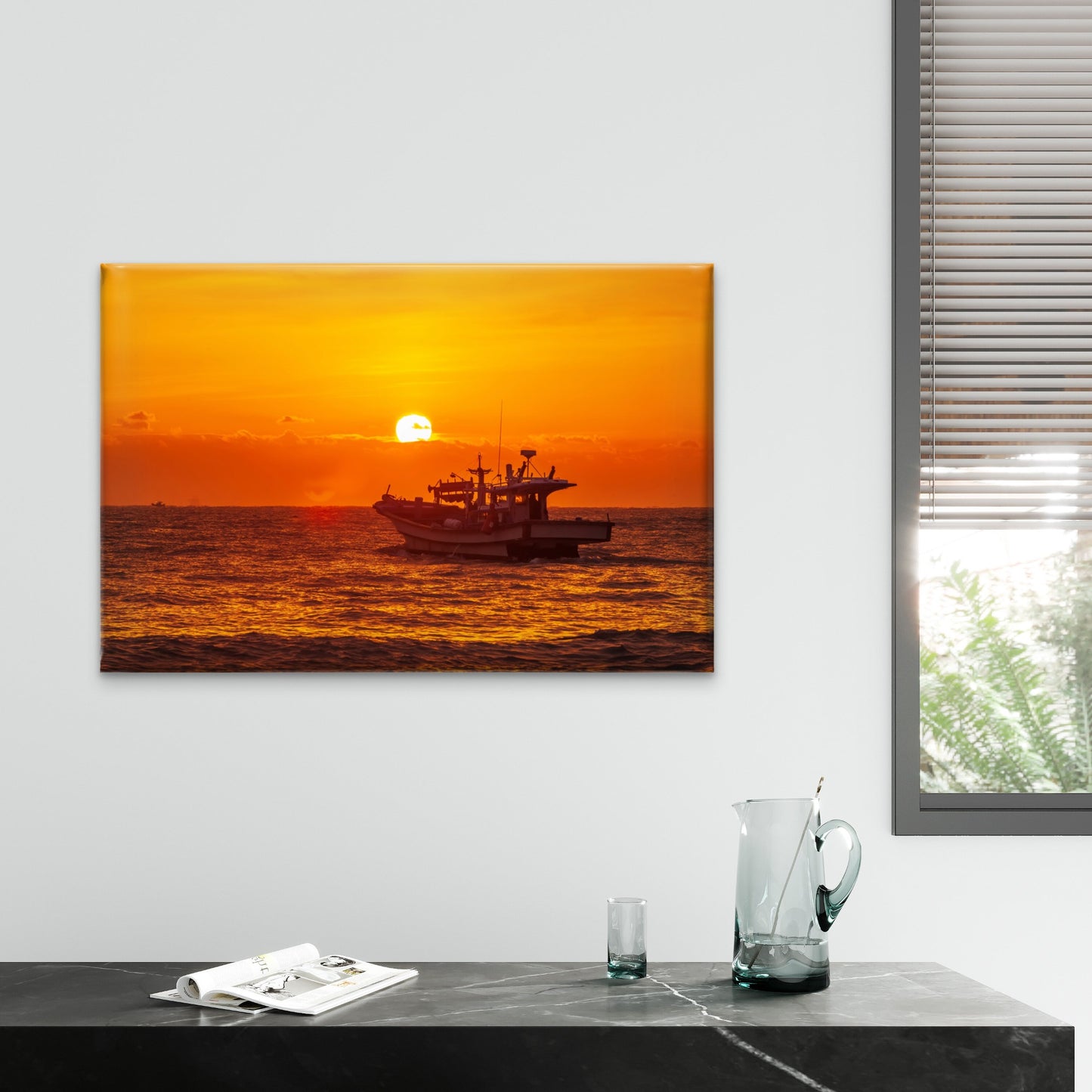 Beautiful sunrise over Kangyang Port sea, South Korea  Wall Art Decor 100% Australian Made