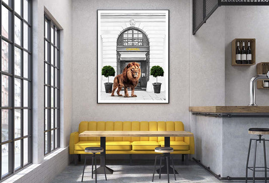 Black And White Fashion Store with Lion Design Home Decor Premium Quality Poster Print Choose Your Sizes