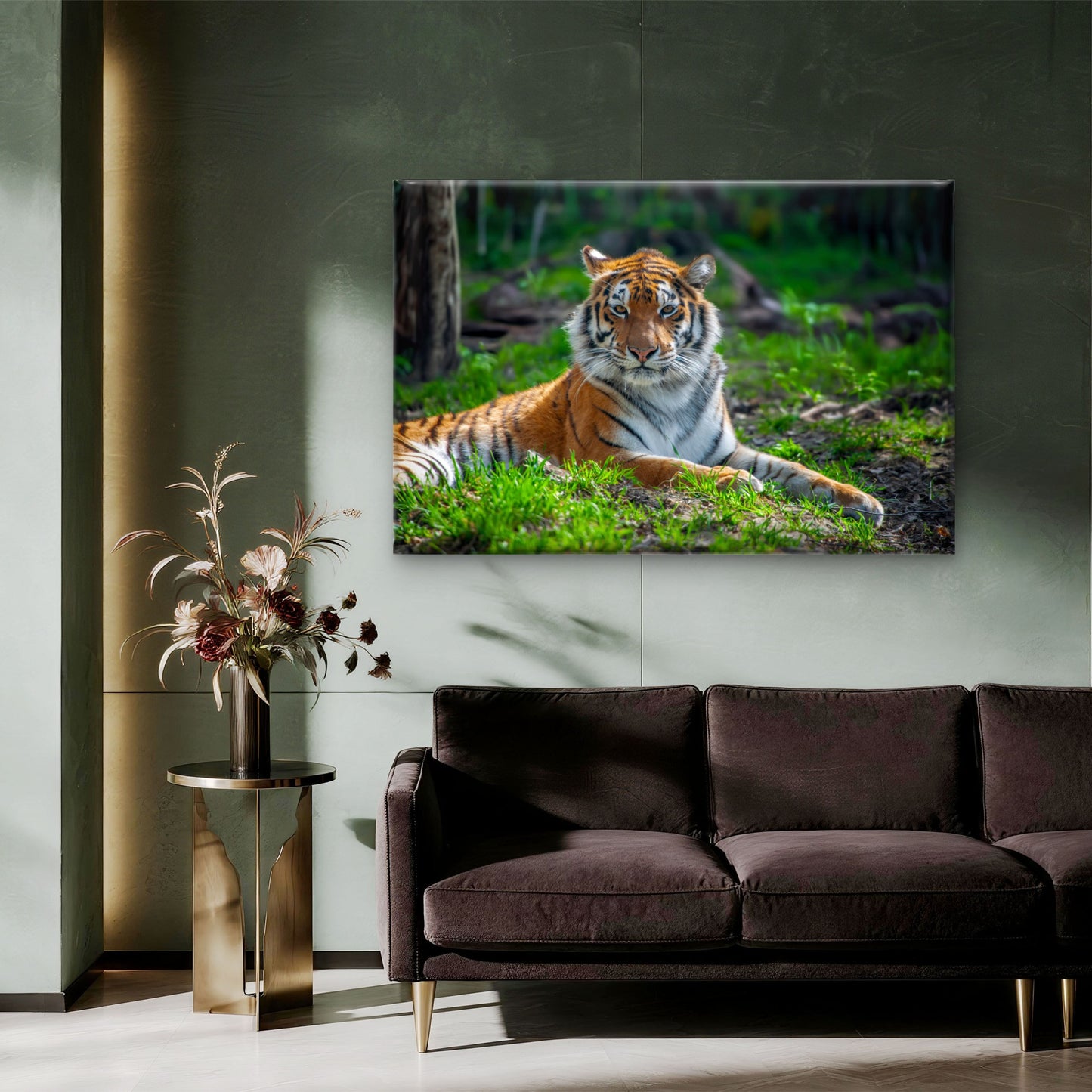 Majestic Bengal Tiger in Indian Woodland Wall Art Decor 100% Australian Made