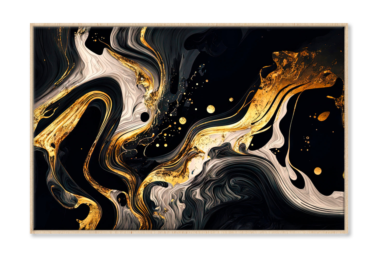 Marble, Ink, Paint, Abstraction Oil Painting Wall Art Limited Edition High Quality Print Canvas Box Framed Natural