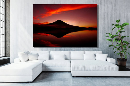 Mount Fuji Sunset Minimalist UV Direct Aluminum Print Australian Made Quality