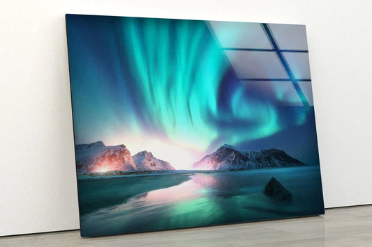 Sea & Mountains Aurora UV Direct Aluminum Print Australian Made Quality