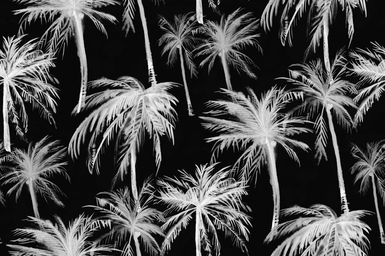 Black White Tropical Palm Tree Pattern Wall Art Decor 100% Australian Made