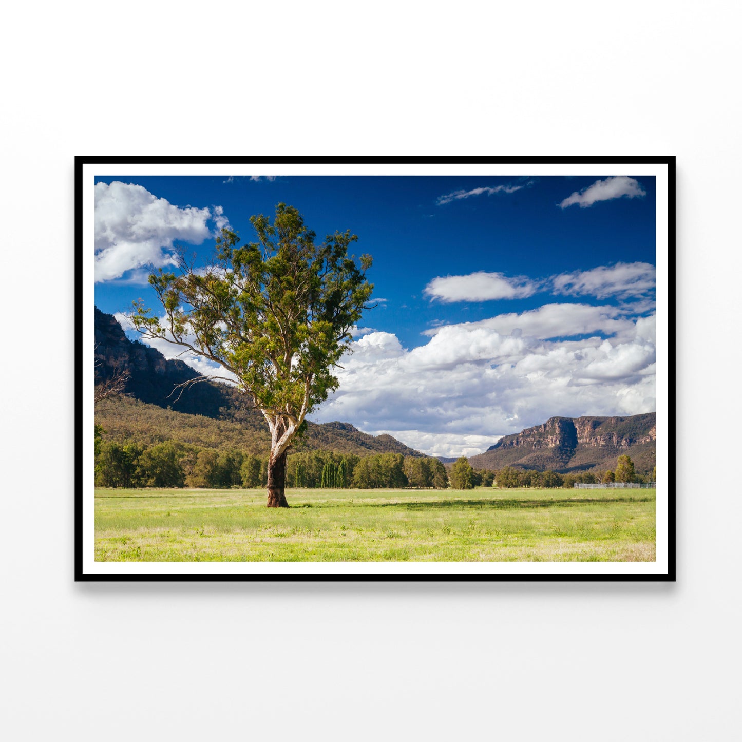 A Cloudy Sky and Mountains with Grass and Meadows Home Decor Premium Quality Poster Print Choose Your Sizes