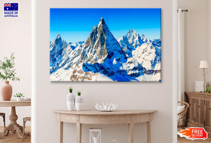 Mountain Tops, Alpine Mountains, Ski Resort View  Wall Art Decor 100% Australian Made - Bella Home Decor