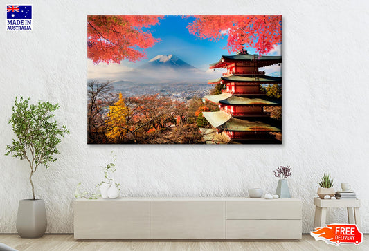 Mt. Fuji With Fall Colors in Japan Wall Art Decor 100% Australian Made