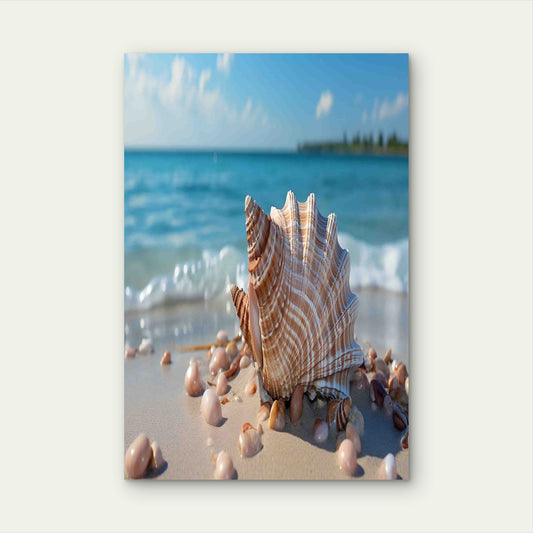 Ocean Treasure on the Shore 40x60cm Metal Print Ready to Hang
