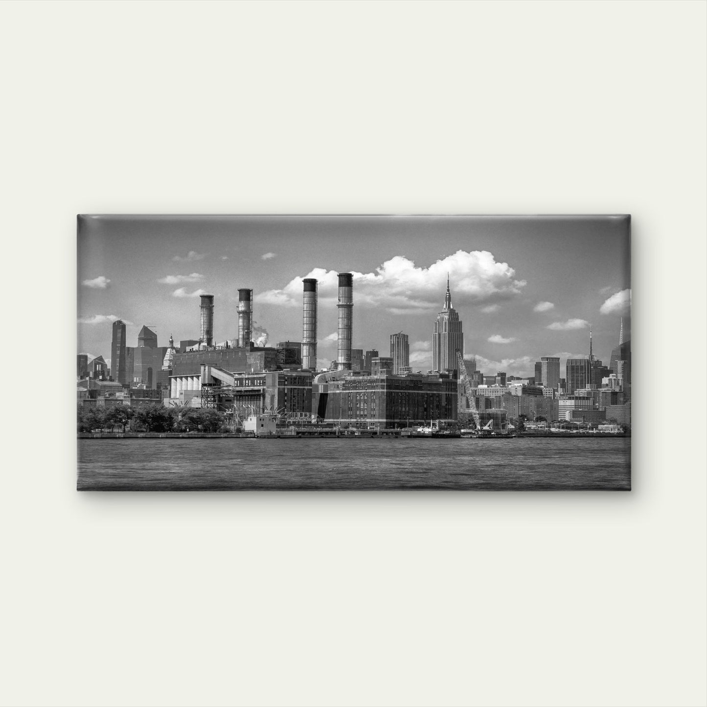 NYC Skyline Black White Wall Art Canvas Office Home Room Framed 120x60cm