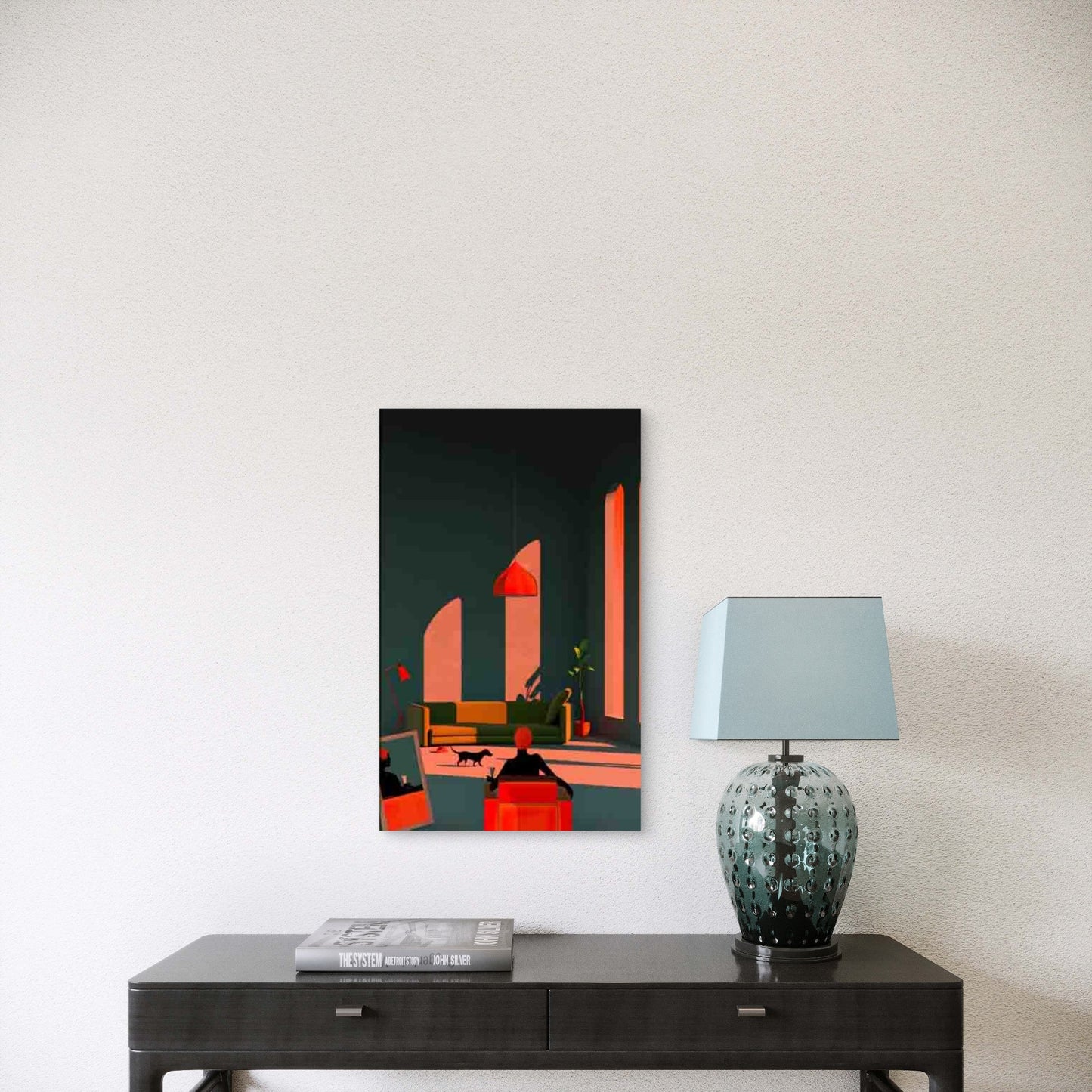 Figure & Geometric Shadow Patterns Metal Print Ready to Hang