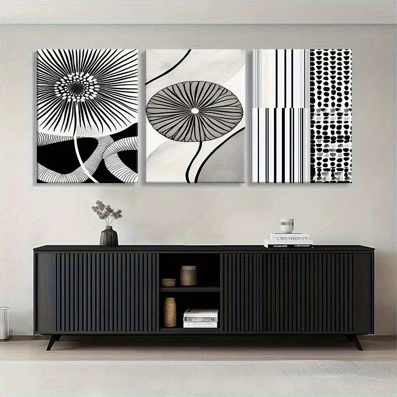 3pcs Light Green Floral Canvas   Metal Print Ready to Hang Art