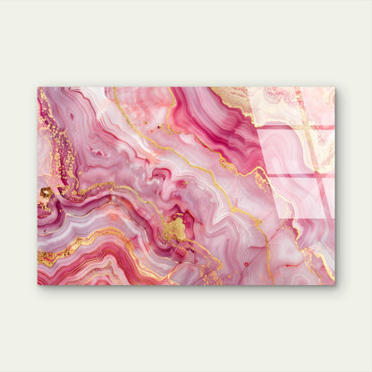 Abstract Rose Gold Geode Vein Acrylic Glass Printing Wall Art Australian Made Quality