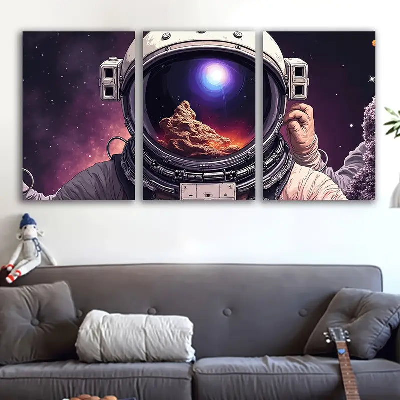 3pcs Astronaut Suits Futuristic Art Wall Art Set Canvas Framed 40x60cm - High Quality Print 100% Australian Made Wall Canvas Ready to Hang - Bella Home Decor