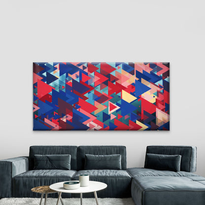 Abstract Geometric Triangles Wall Art Canvas Office Home Room Framed 120x60cm