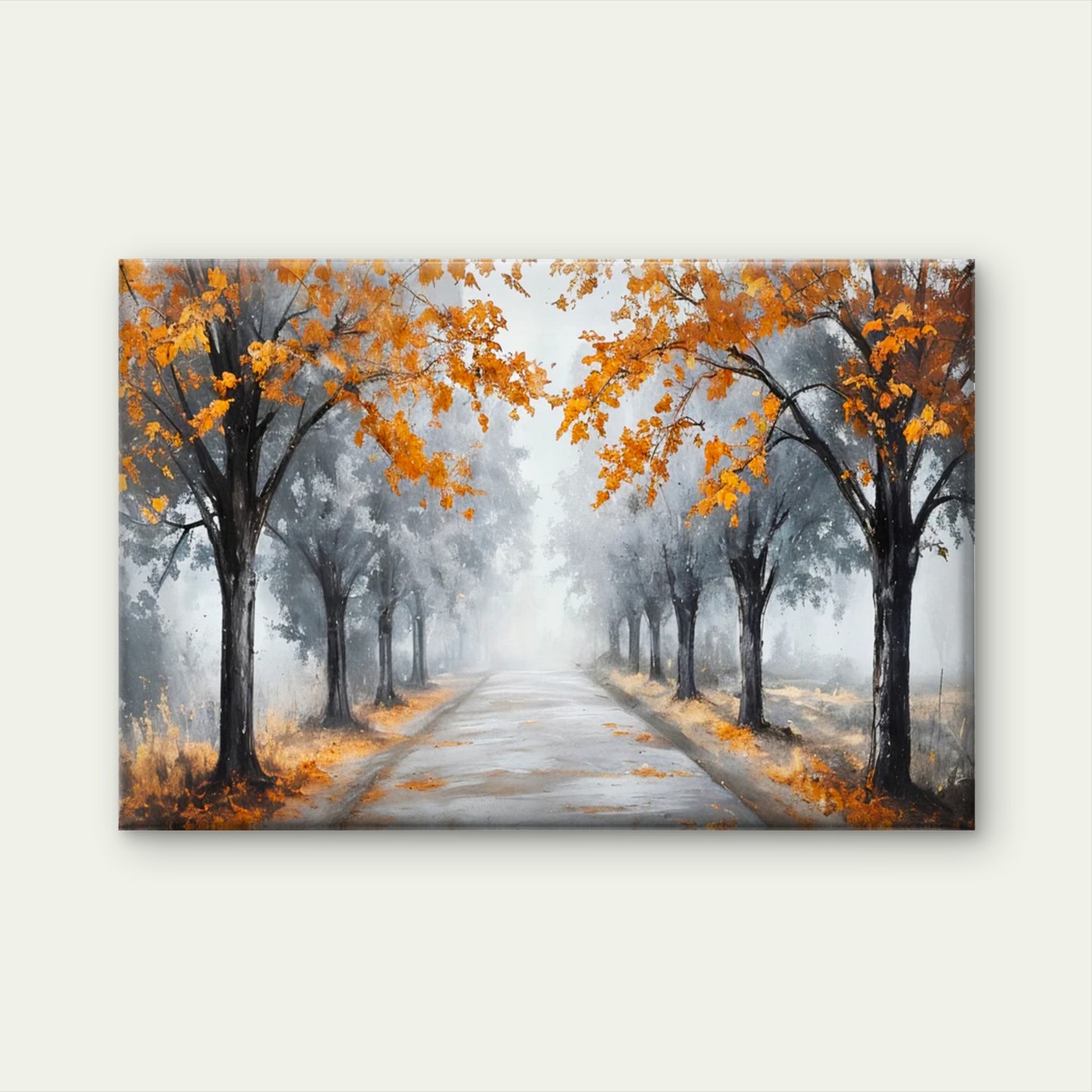 Black And White Autumn Tree Path Way Wall Art Decor 100% Australian Made - Bella Home Decor