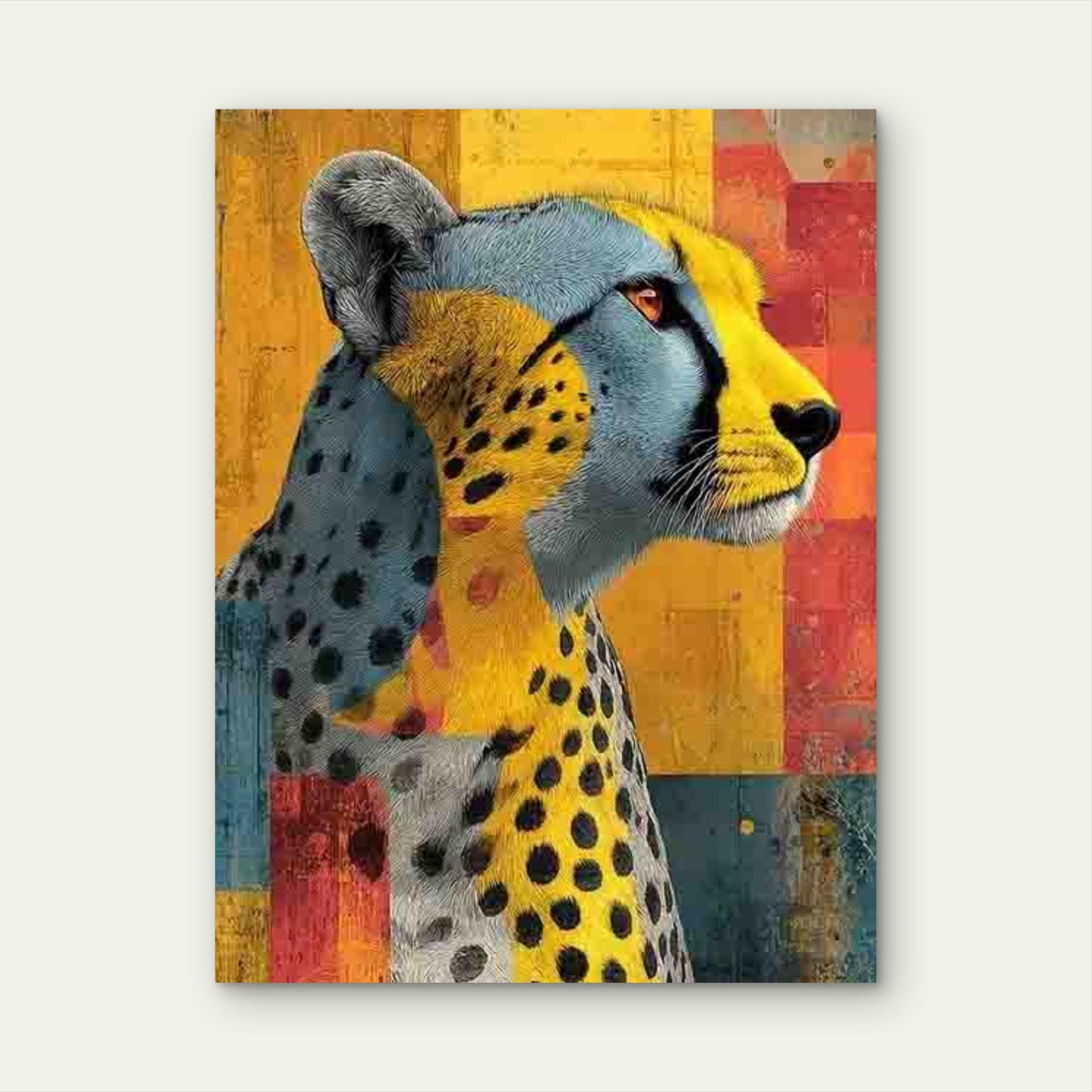 Fashionable Cheetah Design Metal Print Ready to Hang
