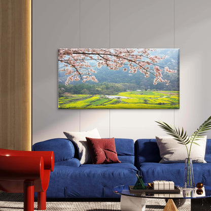 Spring Flowers Mountain Wall Art Canvas Office Home Room Framed 120x60cm
