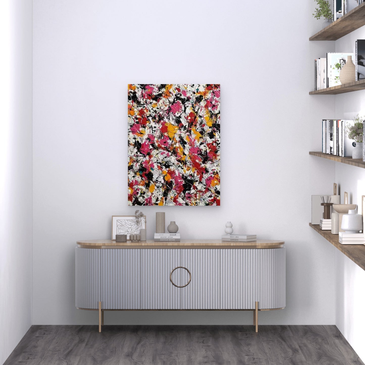 Vibrant Abstract Color Contrasts Metal Print Ready to Hang