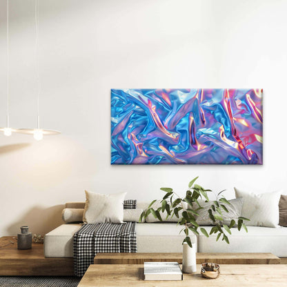 Iridescent Rainbow Foil Texture Wall Art Canvas Office Home Room Framed 120x60cm - Bella Home Decor