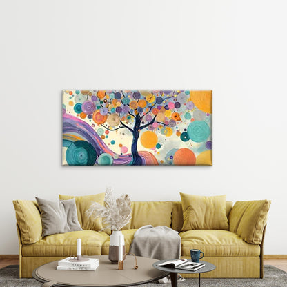 Abstract Colorful Tree Whirlpoo Wall Art Canvas Office Home Room Framed 120x60cm - Bella Home Decor
