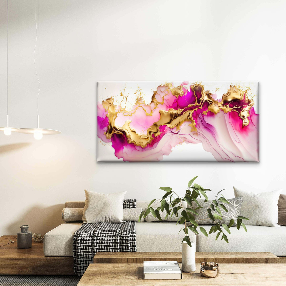 Alcoholic Ink Abstract Painting Wall Art Canvas Office Home Room Framed 120x60cm