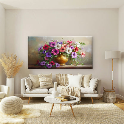 Golden Glow Summer Flowers Wall Art Canvas Office Home Room Framed 120x60cm - Bella Home Decor