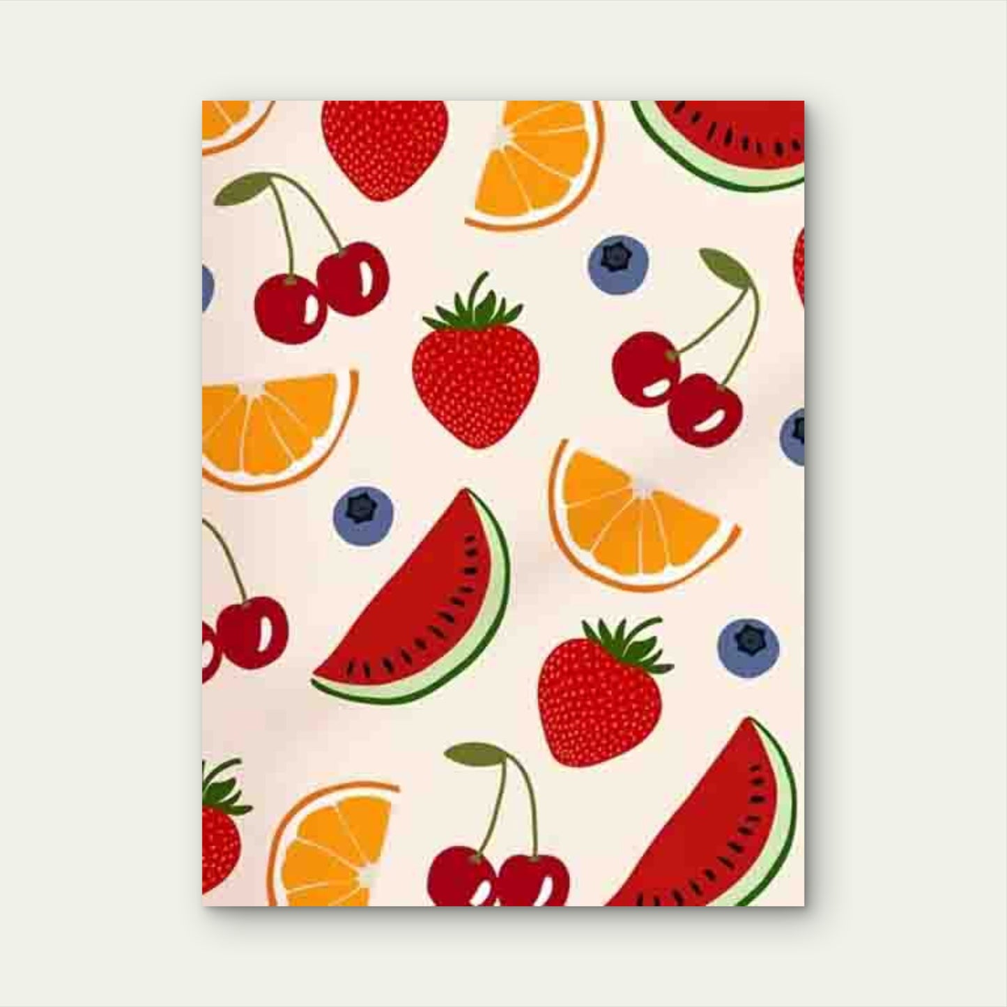 Summer Fruits Funky Doodle Metal Print Ready to Hang
