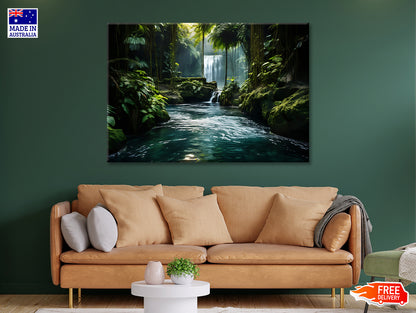 Waterfall in the Forest View Print 100% Australian Made - Bella Home Decor