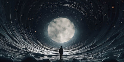 Full Moon Night Sky Cosmic Tunnel Wall Art Canvas Office Home Framed 120x60cm