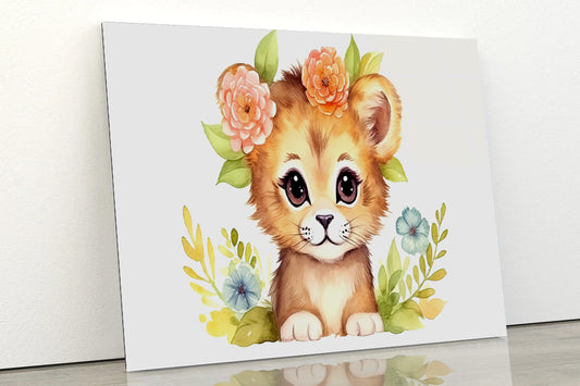 Cartoon Sketch of a Dog with Flowers Acrylic Glass Print Tempered Glass Wall Art 100% Made in Australia Ready to Hang
