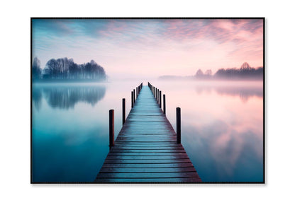 Lakeside View Featuring a Wooden Pier Home Decor Premium Quality Poster Print Choose Your Sizes - Bella Home Decor