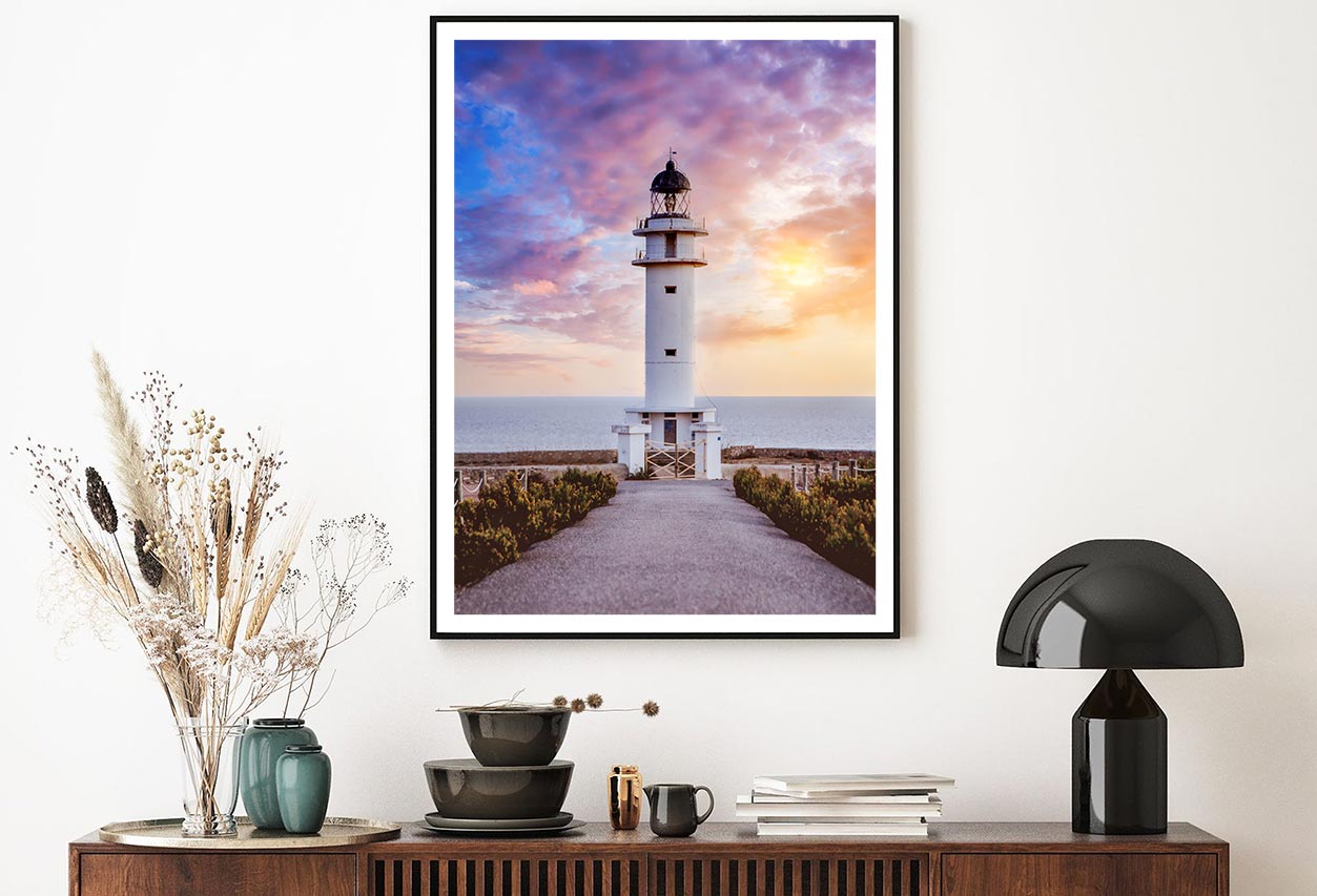 Road Leading To Lighthouse sunset Home Decor Premium Quality Poster Print Choose Your Sizes