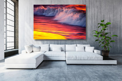 Ocean Sunset Wall Art UV Direct Aluminum Print Australian Made Quality