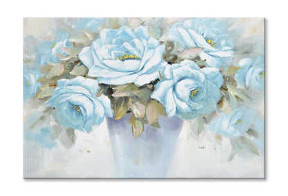 Flowers, Blue, Painting Wall Art Limited Edition High Quality Print