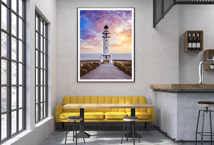 Road Leading To Lighthouse sunset Home Decor Premium Quality Poster Print Choose Your Sizes