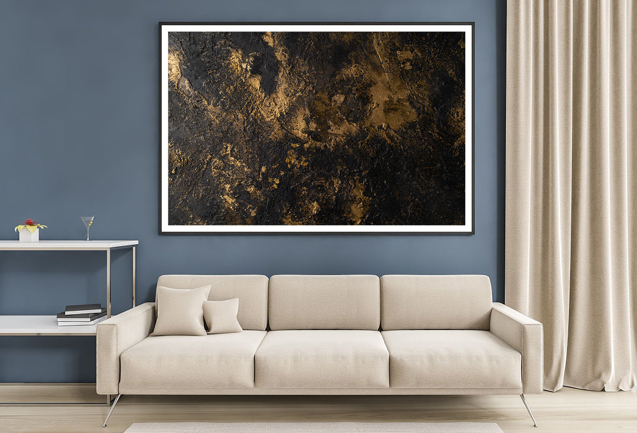 Luxury Textured Black & Gold Art Home Decor Premium Quality Poster Print Choose Your Sizes - Bella Home Decor