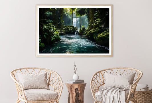 Waterfall in the Forest View Home Decor Premium Quality Poster Print Choose Your Sizes