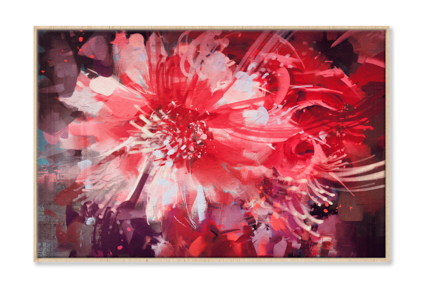 Beautiful Autumn Flowers Oil Painting Wall Art Limited Edition High Quality Print Canvas Box Framed Natural