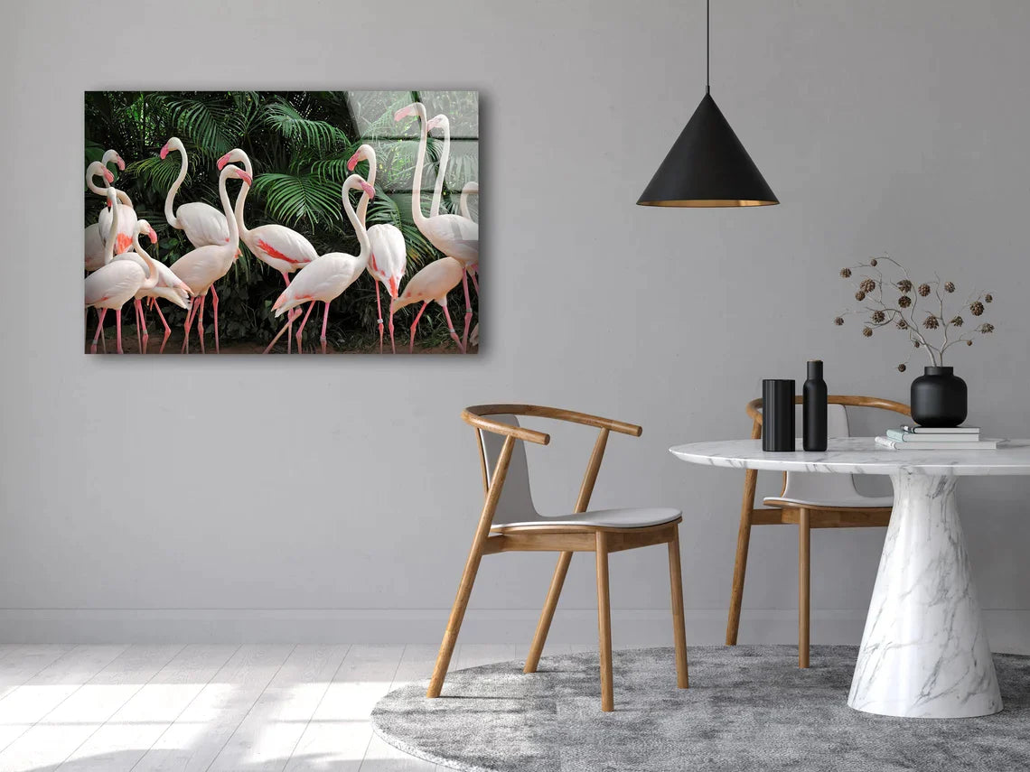 Flamingo Birds Forest UV Direct Aluminum Print Australian Made Quality