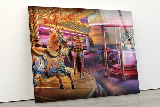 Carousel 3D Painting UV Direct Aluminum Print Australian Made Quality