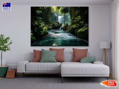 Waterfall in the Forest View Print 100% Australian Made - Bella Home Decor