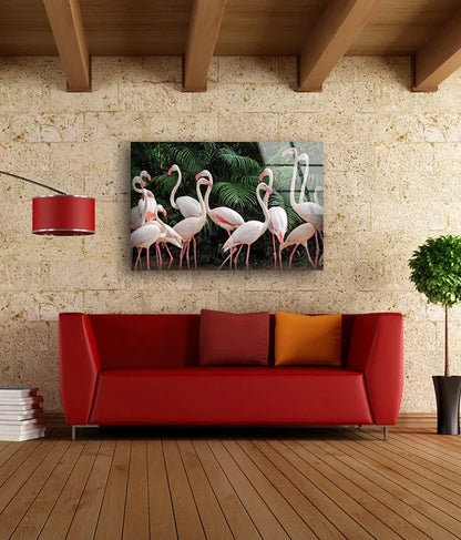 Flamingo Birds Forest UV Direct Aluminum Print Australian Made Quality