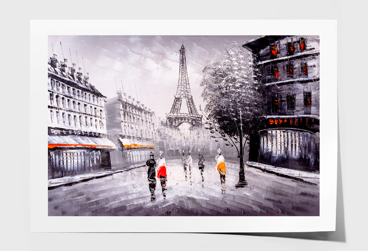 Street View Of Paris Oil Painting Limited Edition High Quality Print Unframed Roll Canvas None