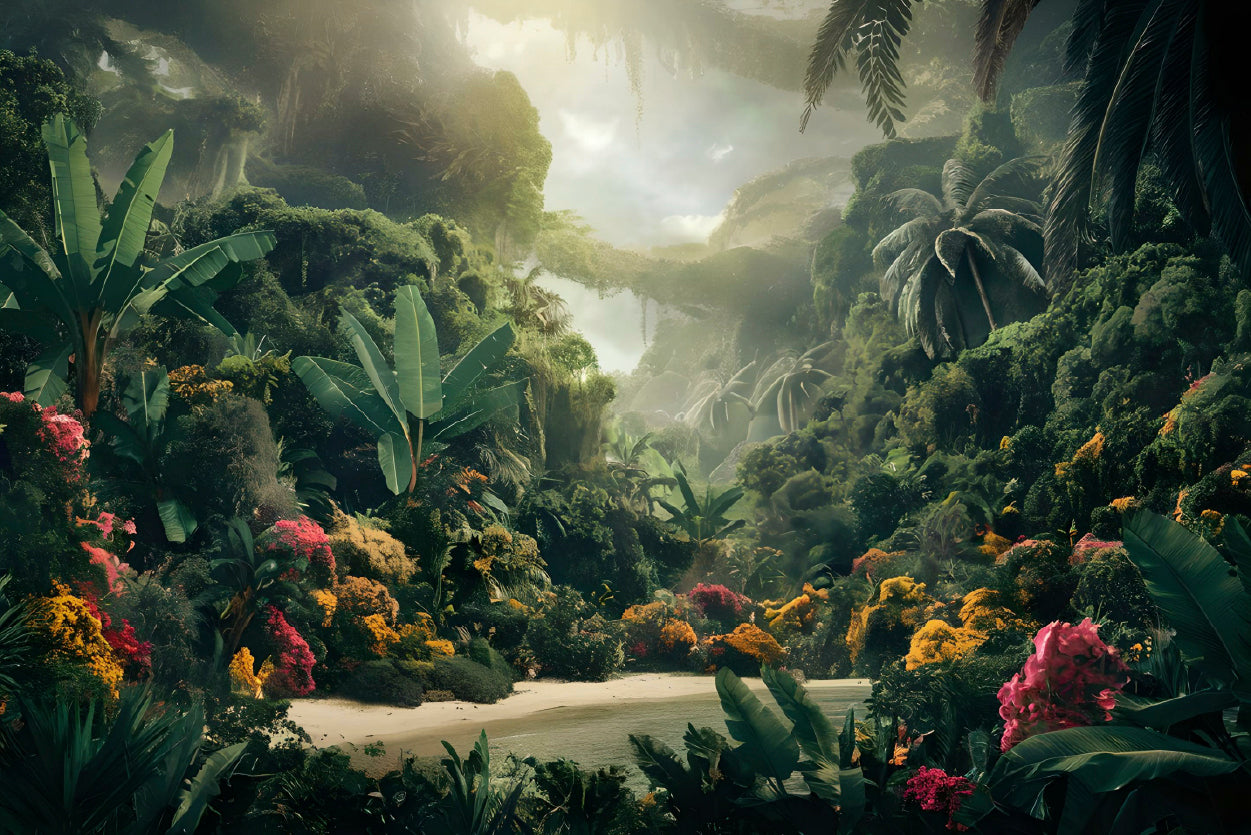 Tropical Forest with a River Print 100% Australian Made - Bella Home Decor
