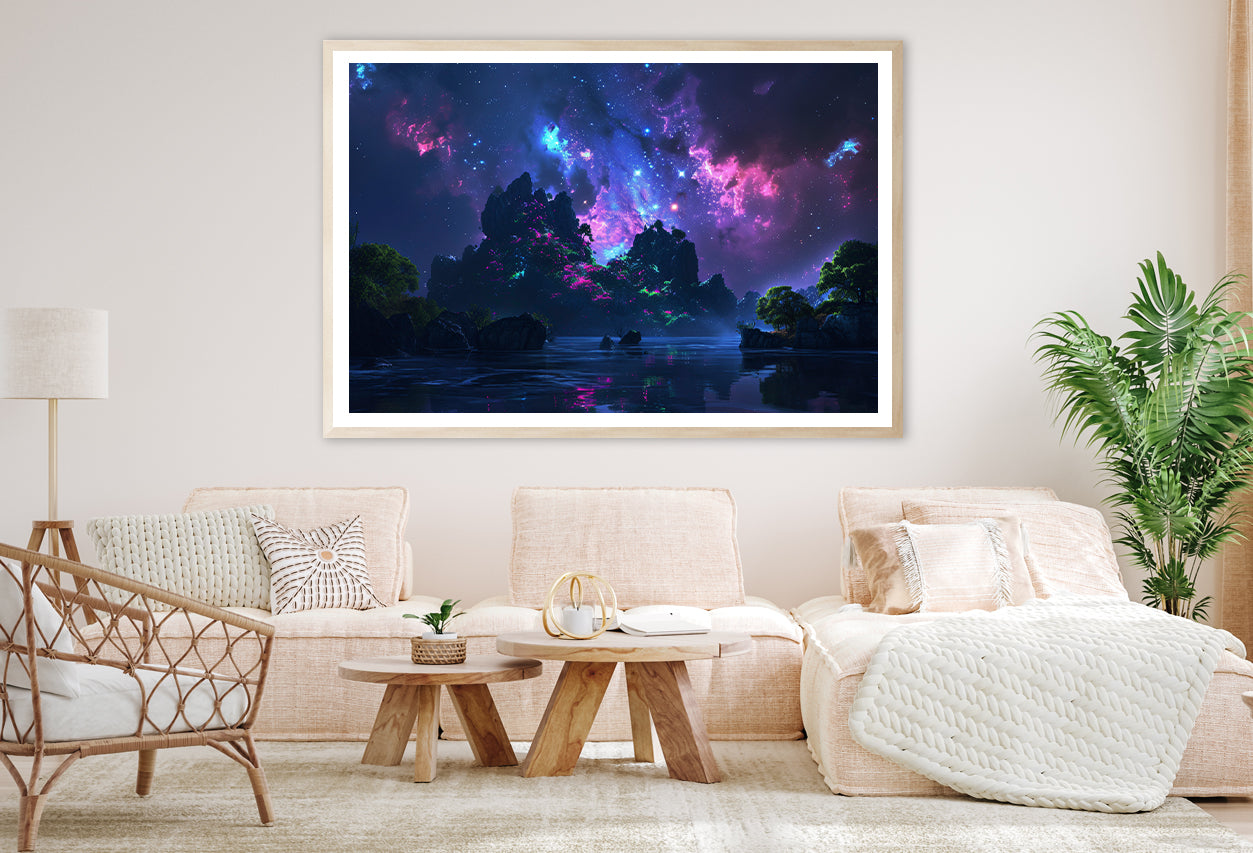 Planets with Moon View Home Decor Premium Quality Poster Print Choose Your Sizes - Bella Home Decor