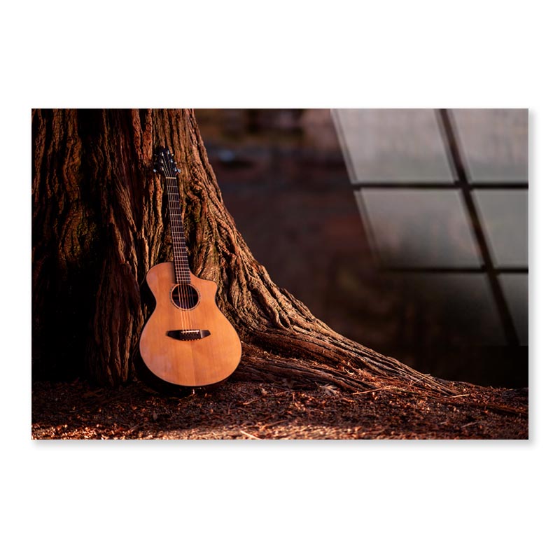 Wooden Acoustic Guitar Acrylic Glass Print Tempered Glass Wall Art 100% Made in Australia Ready to Hang