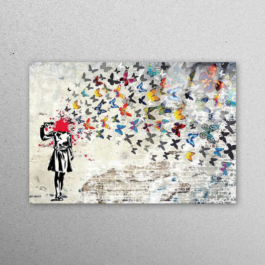 Butterfly Girl Suicide Acrylic Glass Print Tempered Glass Wall Art 100% Made in Australia Ready to Hang